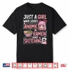 Just A Girl Who Loves Anime Ramen Sketching Japan Kawaii Shirt