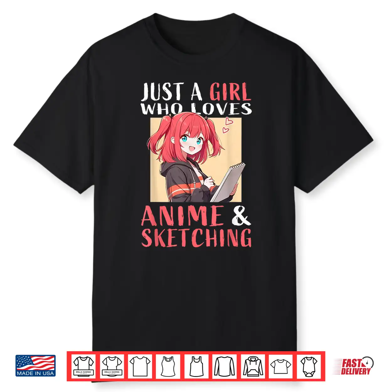 Anime And Sketching For Girls Teens Manga Kawaii Japan Shirt