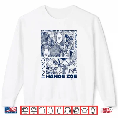 Attack On Titan Commander Hange Zoe Big Chest Manga Poster Shirt 2 Sweatshirt Attack on Titan Commander Hange Zoe Big Chest Manga Poster Shirt