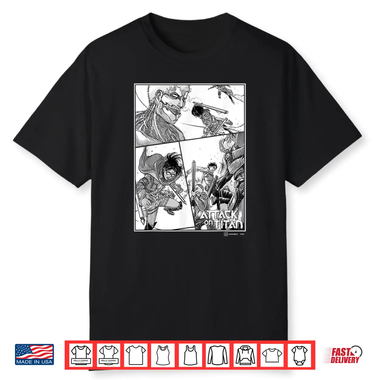 Attack On Titan Survey Corps Vs Armored Titan Manga Panels Shirt