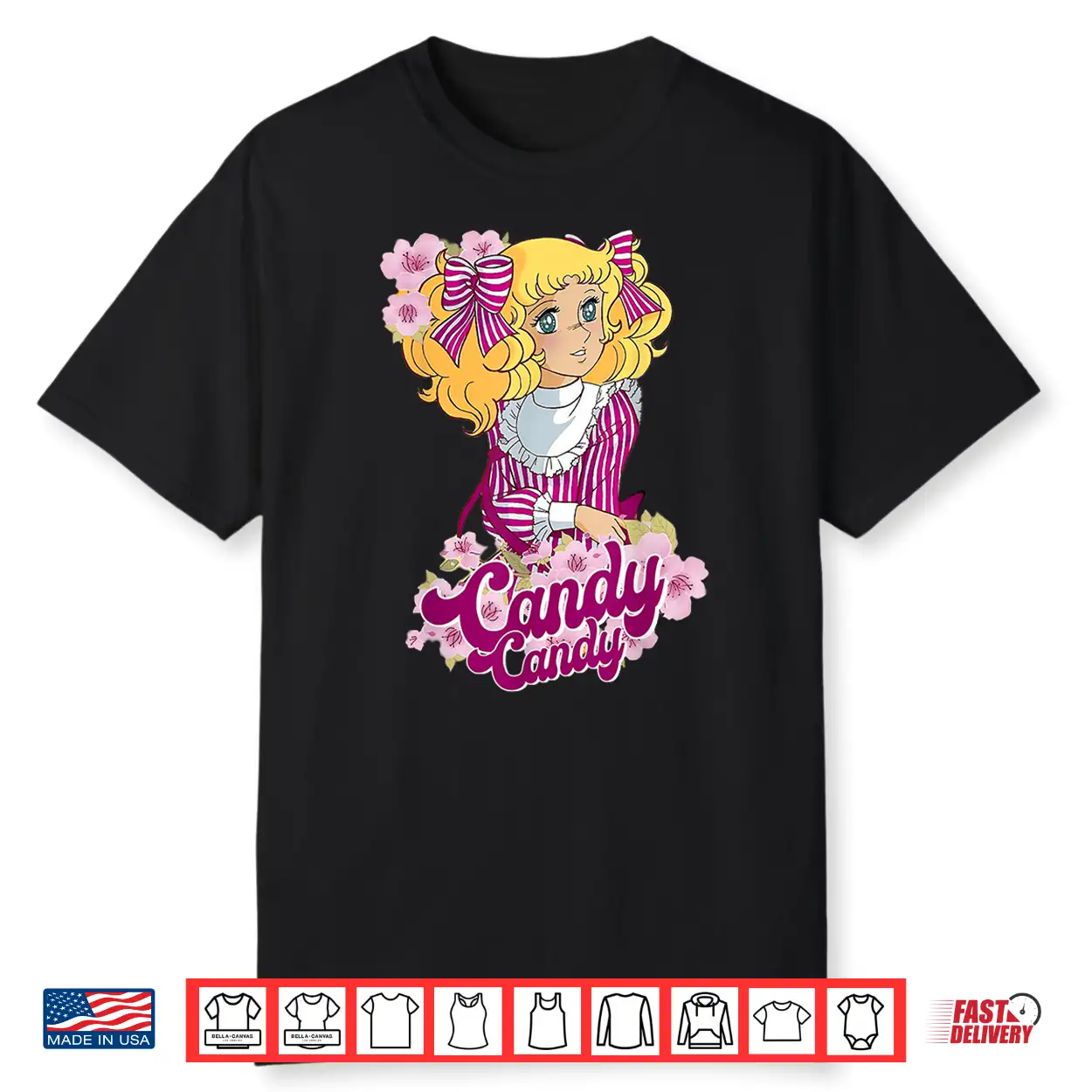 Candy Candy Pink Cartoon Japanese 80S Vintage Anime Manga Shirt