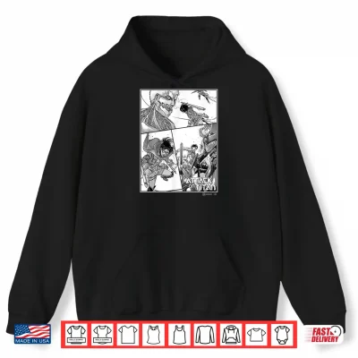 Hoodie Attack on Titan Survey Corps VS Armored Titan Manga Panels Shirt