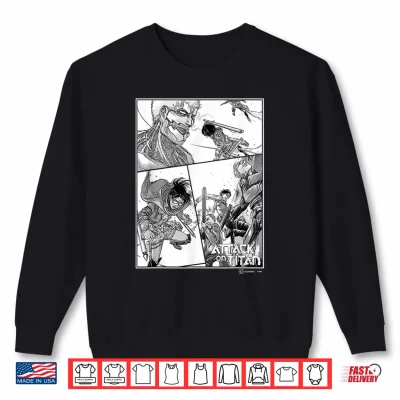 Sweatshirt Attack on Titan Survey Corps VS Armored Titan Manga Panels Shirt