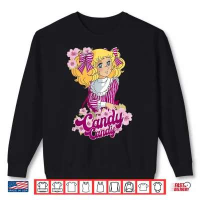 Sweatshirt Candy Candy Pink Cartoon Japanese 80s Vintage Anime Manga Shirt