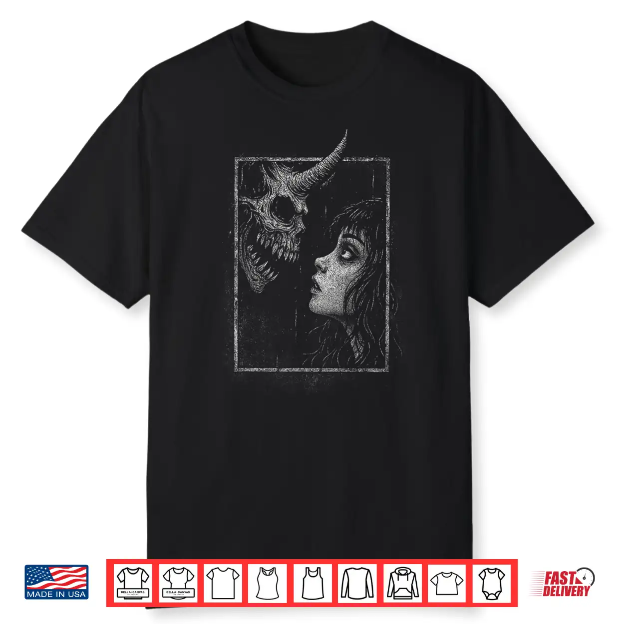 Horror Creepy Demon Monster Anime Manga Alt Scary Goth Girl Shirt