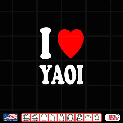 Design I Heart Love Yaoi Manga Japanese Artwork Art Illustration Shirt