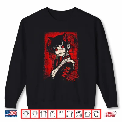 Sweatshirt Japanese Horror Anime Girl Creepy Manga Gothic Kawaii Otaku Shirt