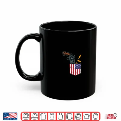 Mug 4th Of July Gun US Flag Pocket Independence Day America Men Shirt 3