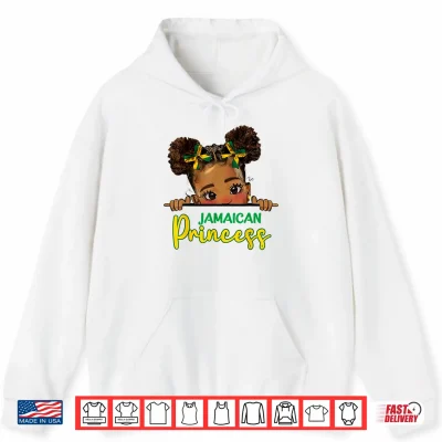 Hoodie Jamaican Princess Messy Bun Girl Kids Toddlers Jamaica Flag Shirt 3
