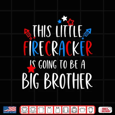 Design Kids Big Brother 4th of July Toddler Boy Independence Day Shirt 3