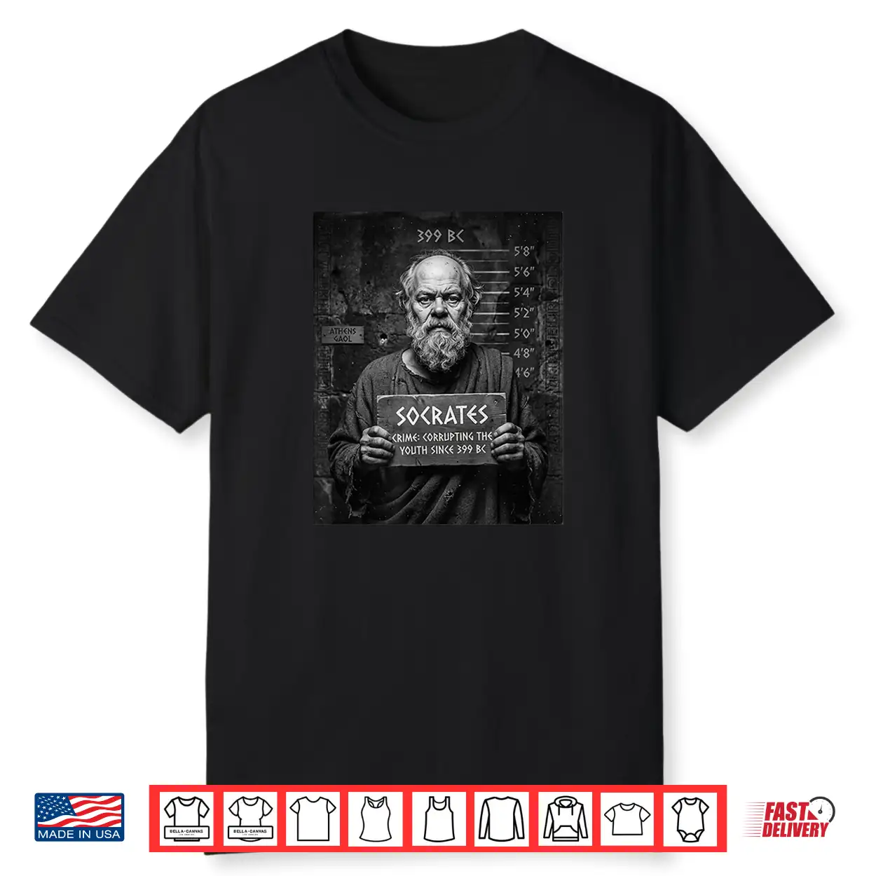Socrates Corrupting The Youth Since 399 Bc Funny Mugshot Shirt