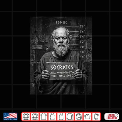 Design Socrates Corrupting The Youth Since 399 BC Funny Mugshot Shirt