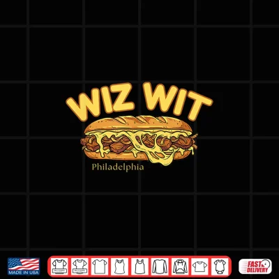 Design Wiz Wit Philly Cheesesteak Funny Philadelphia Foods Parody Shirt