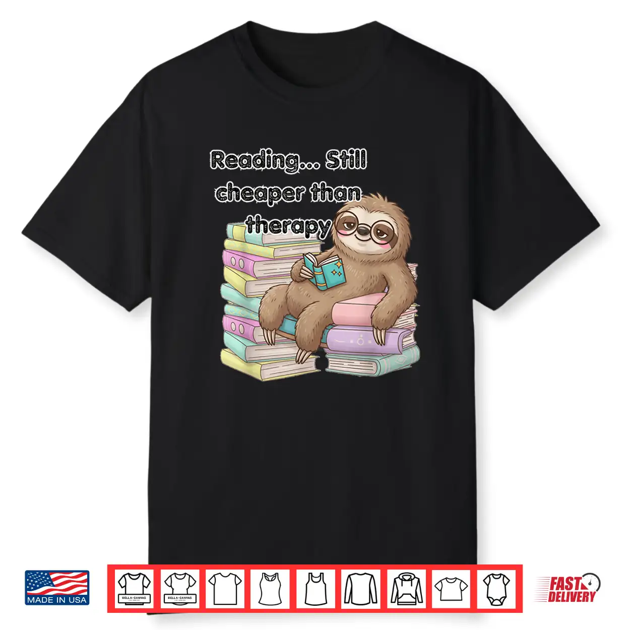 Cozy Sloth Reading Therapy Shirt