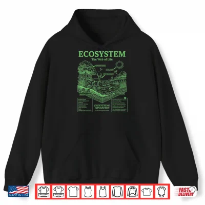 Hoodie Vintage Ecosystem Biology Diagram Graphic Food Chain Nature Shirt