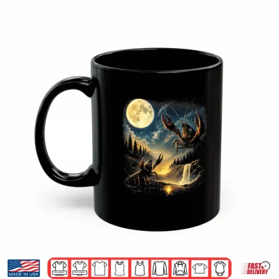 Mug Vintage Three Crawfish Moon Crawfish Howling to The Moon Shirt