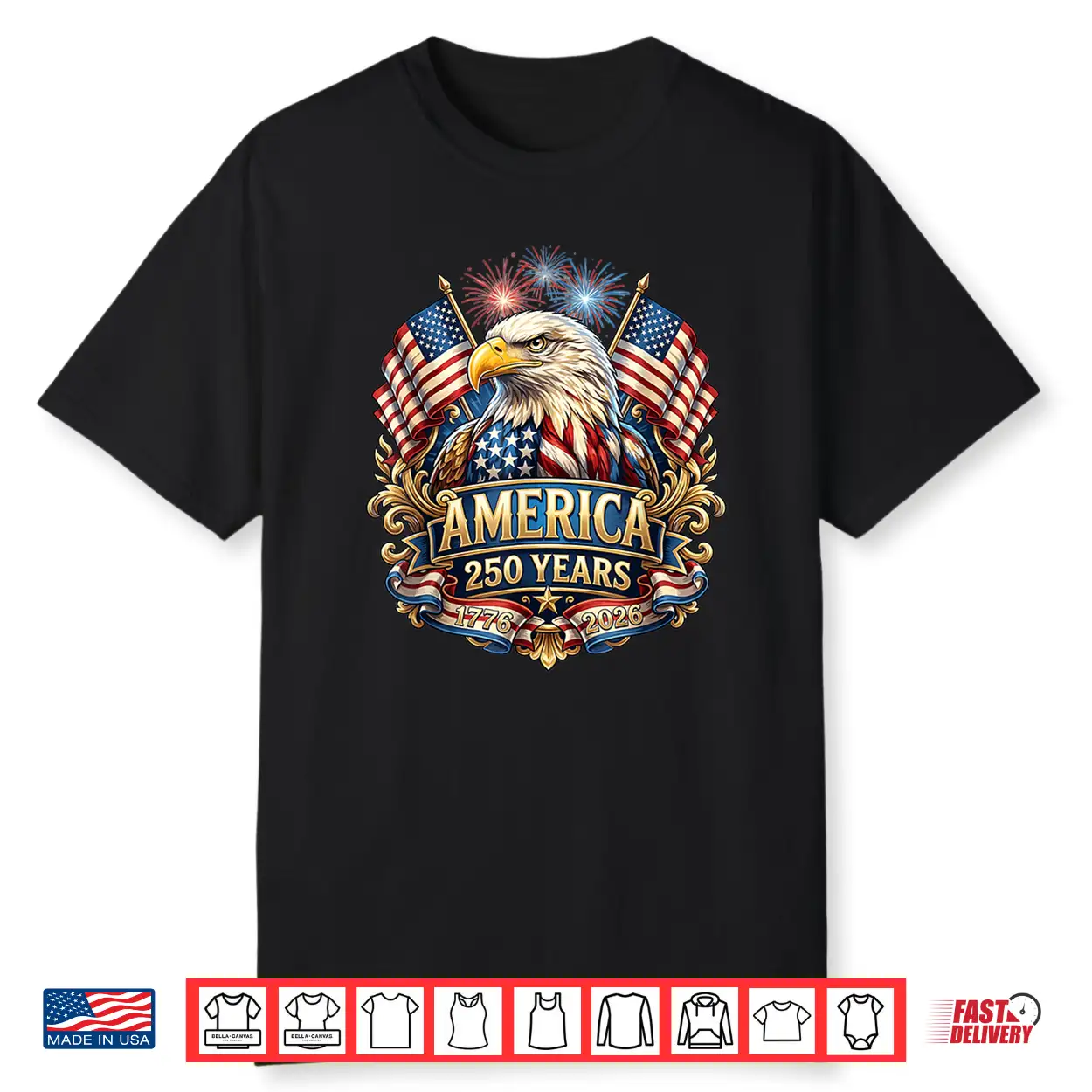250 Years American Anniversary 1776 2026 U S A Flag Shirt
