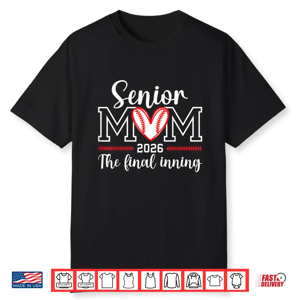 Baseball Senior Mom 2026 Final Inning Baseball Senior Mama Shirt