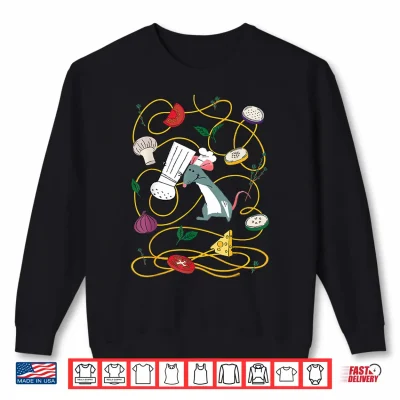 Sweatshirt Disney And Pixars Ratatouille Stylized Chef Remy Cooking Shirt