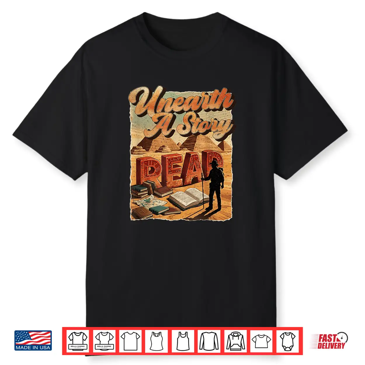 Unearth A Story Read Summer Reading Library Book Lover Shirt