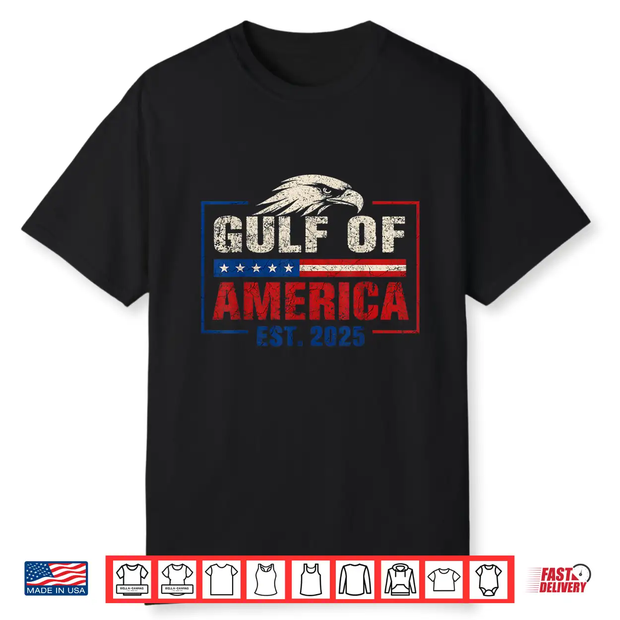 Gulf Of America Est. 2025 Eagle Vintage Distressed Shirt