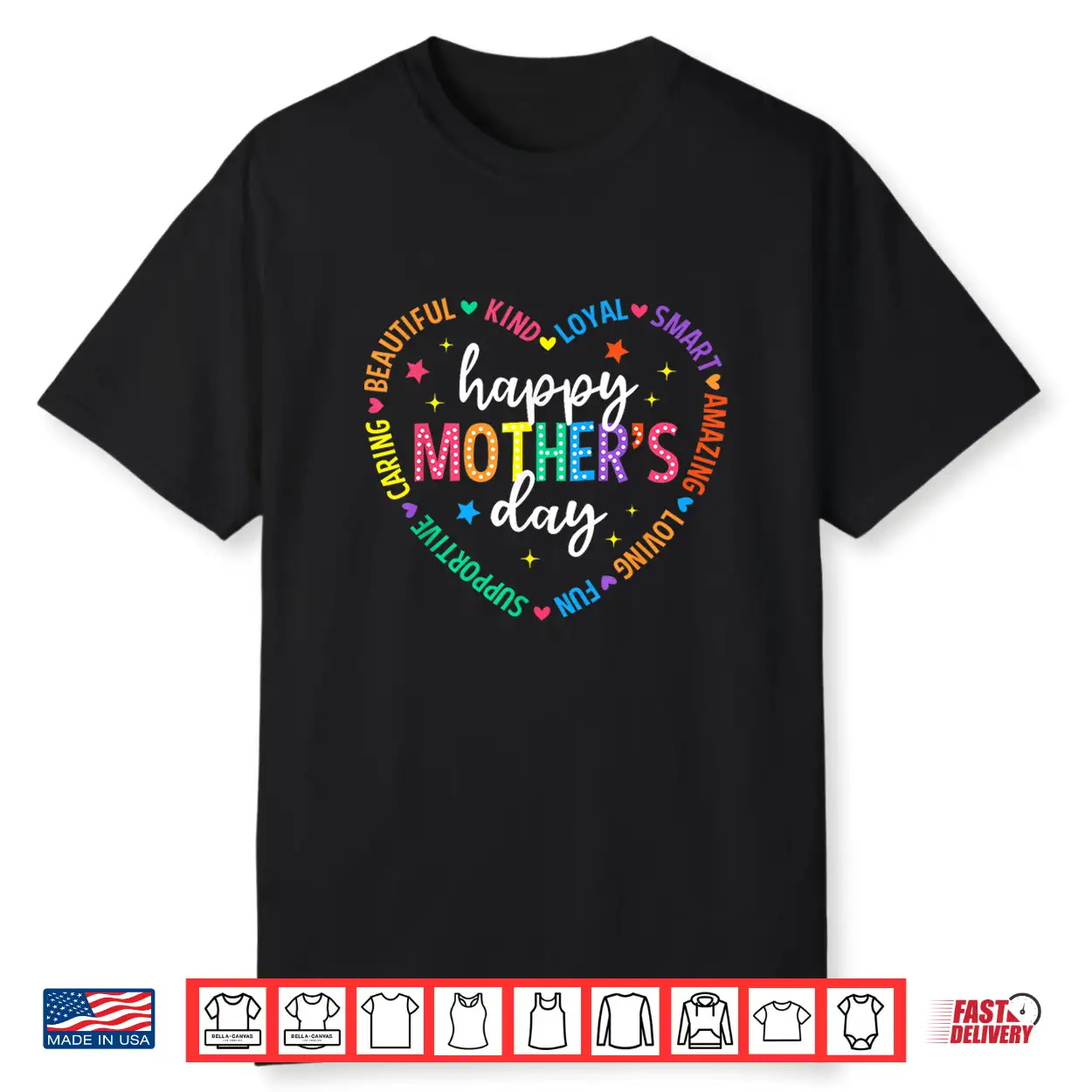 Happy Mother’S Day Heart Love Women First Time Mom Grandma Shirt