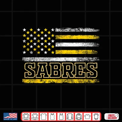 Design Vintage Sabres US Flag Retro Gifts for Men Women Kids Shirt