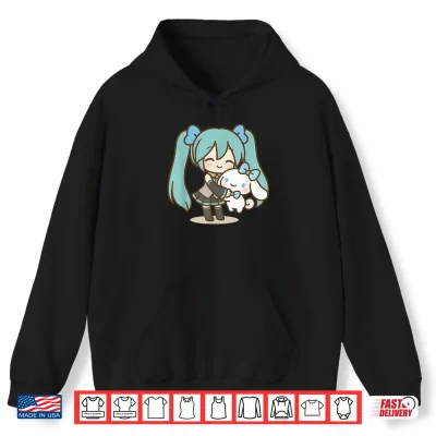 Hoodie Cute Anime Manga Girl Miku Singer Singing Music Lover Kawaii Shirt