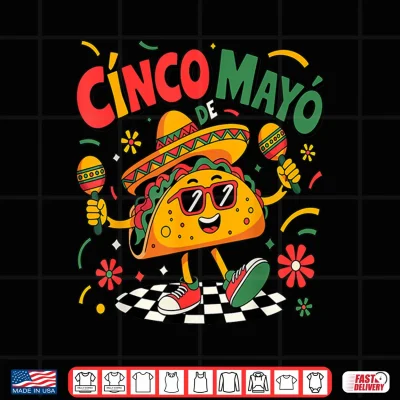 Design Lets Fiesta Tacos Mexican Men Women Kids Cinco De Mayo Shirt