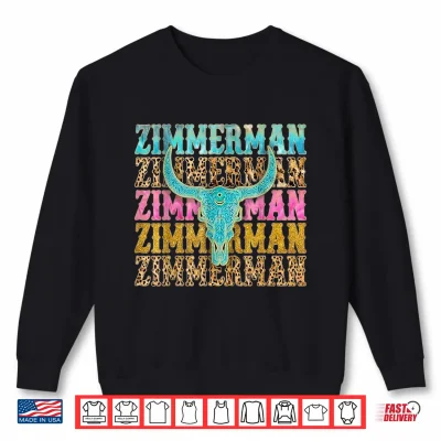 Sweatshirt Retro Zimmerman Name Vintage Gift for Men Women Kids Shirt