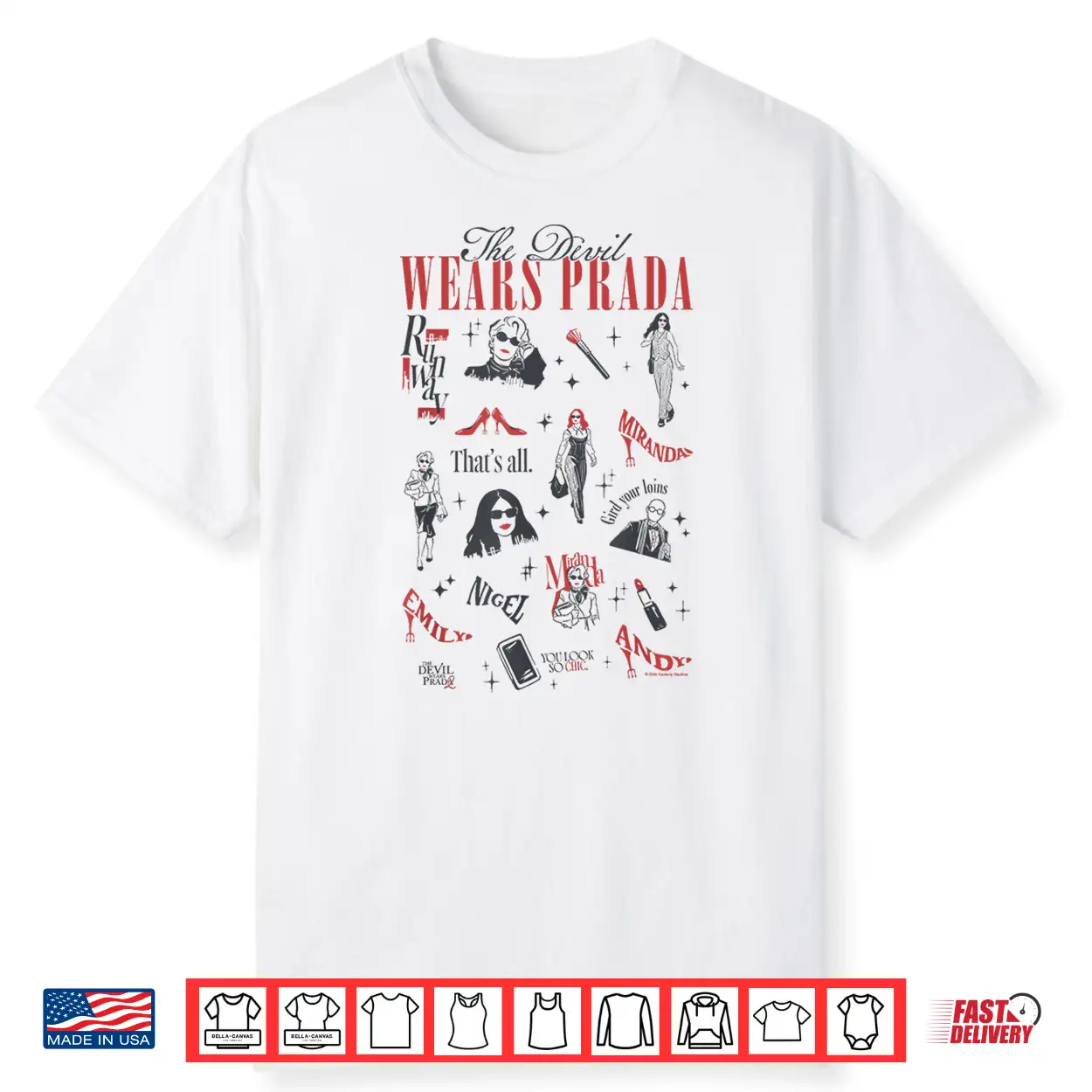 The Devil Wears Prada 2 Minimalistic Art Icons Collage Shirt
