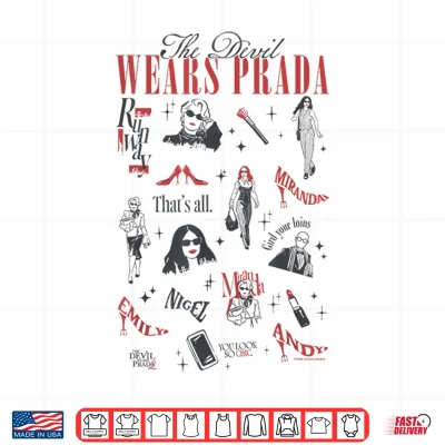 Design The Devil Wears Prada 2 Minimalistic Art Icons Collage Shirt