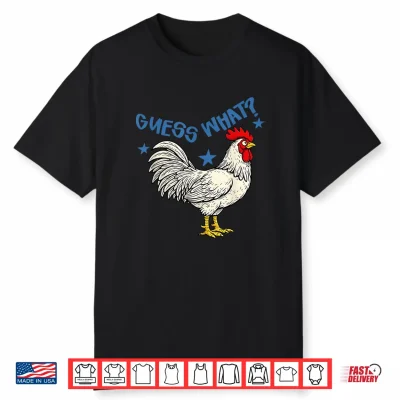 (2 Side) Guess What Chicken Butt Funny Chicken Meme Boys Shirt