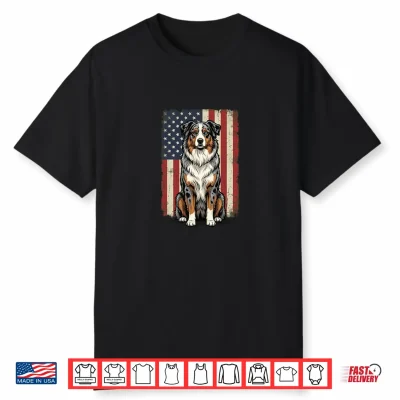 Australian Shepherd Usa Flag 4Th Of July Shirt
