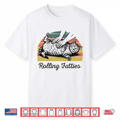 Chubby Tabby Cat Pure Bread Rolling Fatties Funny Vintage Shirt