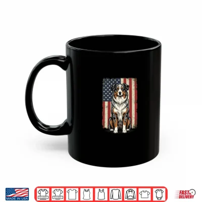 Mug Australian Shepherd USA Flag 4th Of July Shirt