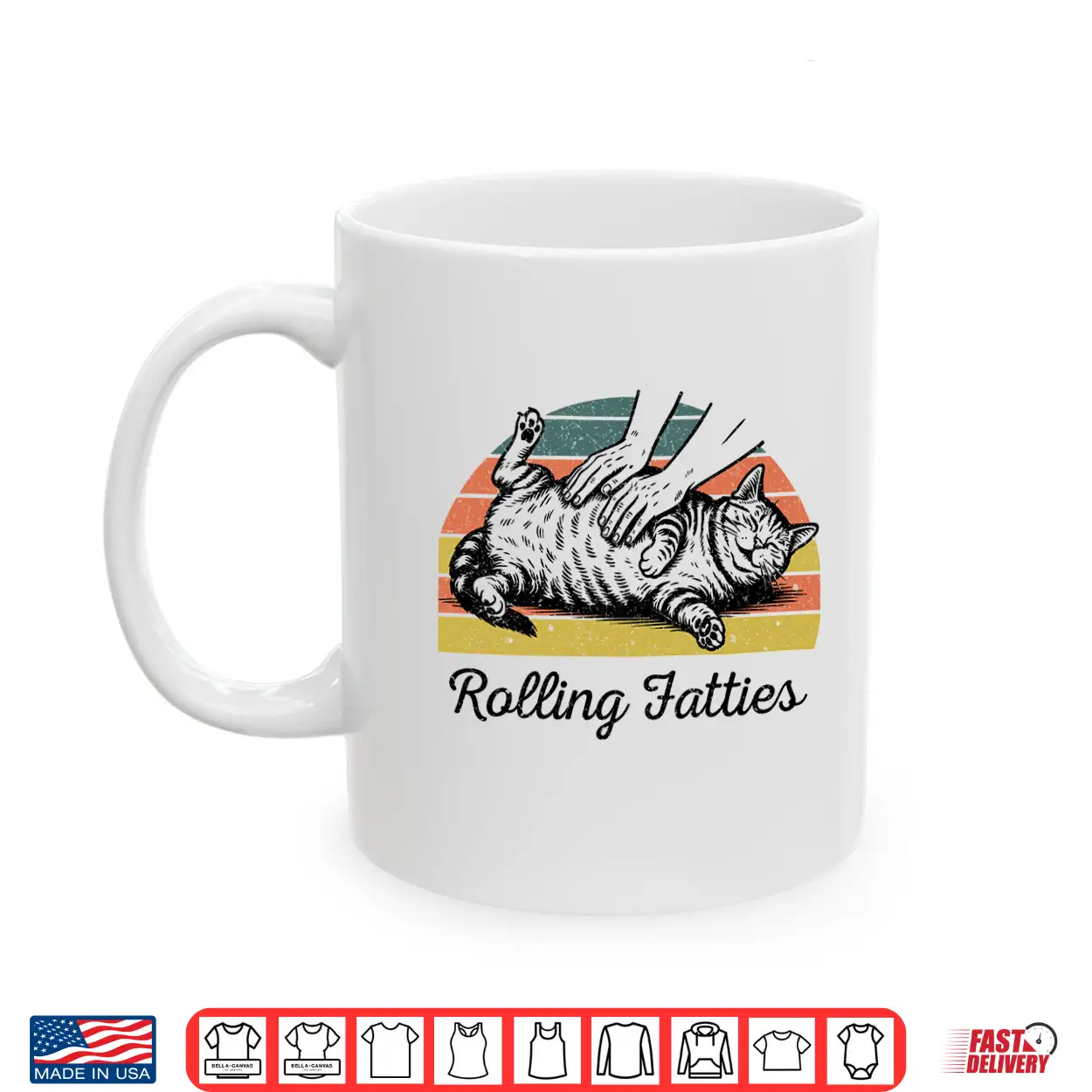 Chubby Tabby Cat Pure Bread Rolling Fatties Funny Vintage Shirt