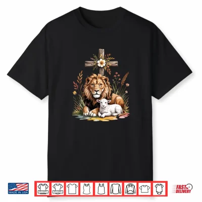 Lion Of Judah Lamb Of God Christian Cross Faith Symbol Shirt