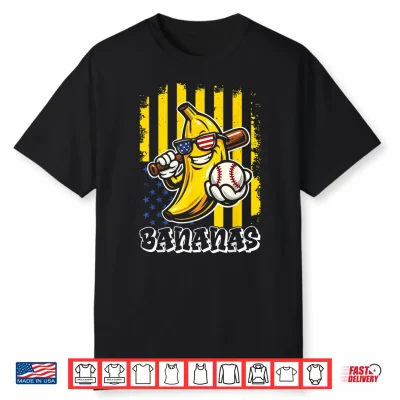 Graphic Banana Proud Name Retro American Flag Shirt