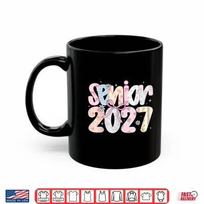 Mug Senior 2027 Coquette Floral Last Day Graduation Shirt