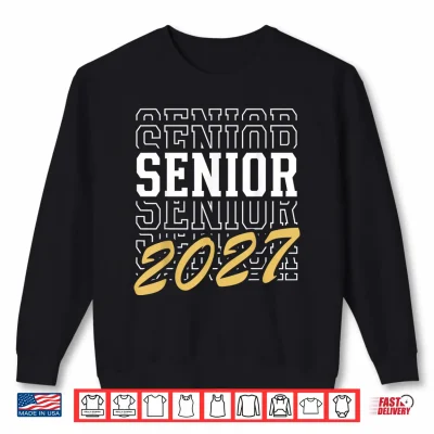 Sweatshirt Senior Class Of 2027 Striped Graduate Student Graduation Shirt
