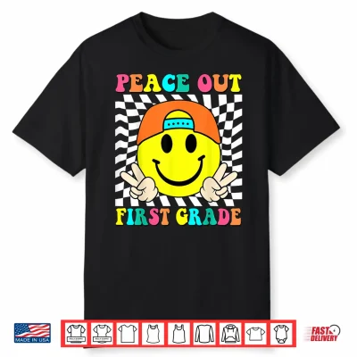Last Day Of School Peace Out 1St Grade Kids Boy Graduation Shirt