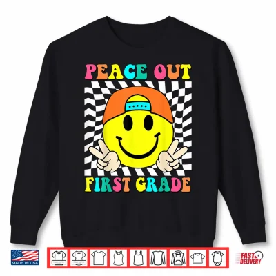 Sweatshirt Last Day of School Peace Out 1st Grade Kids Boy Graduation Shirt