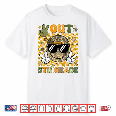 Peace Out 5Th Grade Fifth Camo Last Day Graduation Men Boy Shirt