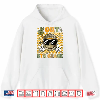 Hoodie Peace Out 5th Grade Fifth Camo Last Day Graduation Men Boy Shirt