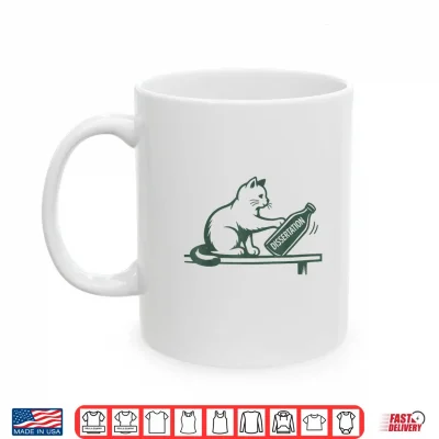 Mug PhD Graduation Funny Dissertation Humor Cat Academia Meme Shirt