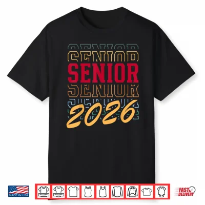 Senior Class Of 2026 Striped Graduate Student Graduation Shirt