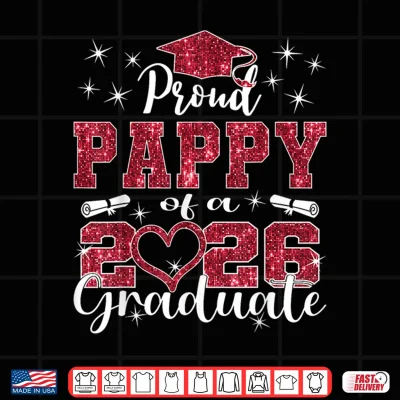 Design Super Proud Pappy of 2026 Graduate Senior Graduation Family Shirt