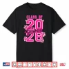 Class Of 2026 Senior Pink Coquette Bow Flowers Graduation Shirt