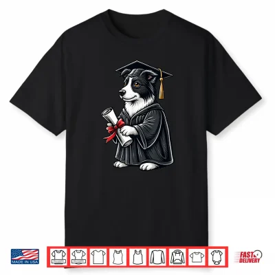 Cute Border Collie Dog Graduation Shirt